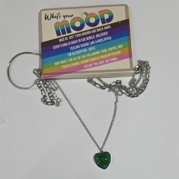 Layered Silver Necklace with Mood Heart Pendant – Color-Changing Charm Jewelry - Picture 8 of 8